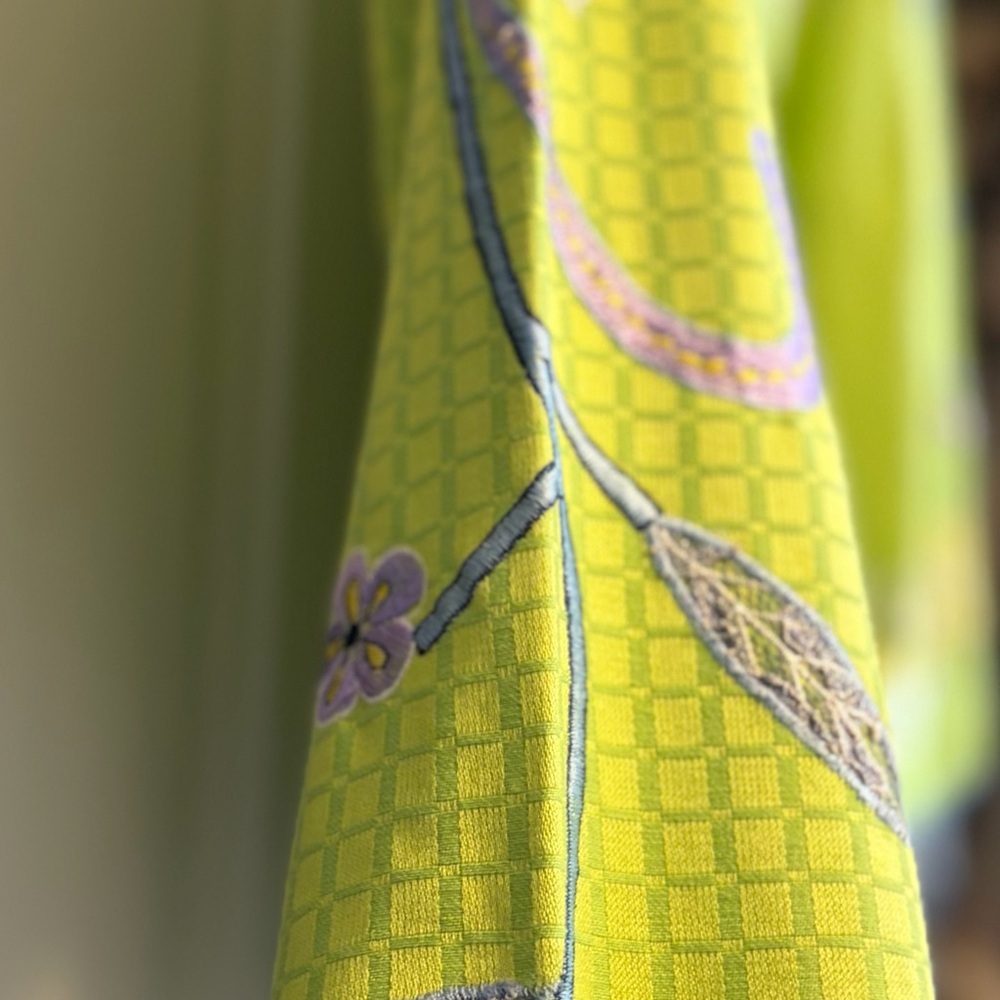 Embroidered Lime Green Floral Jacket - Women - Picture 3 of 5